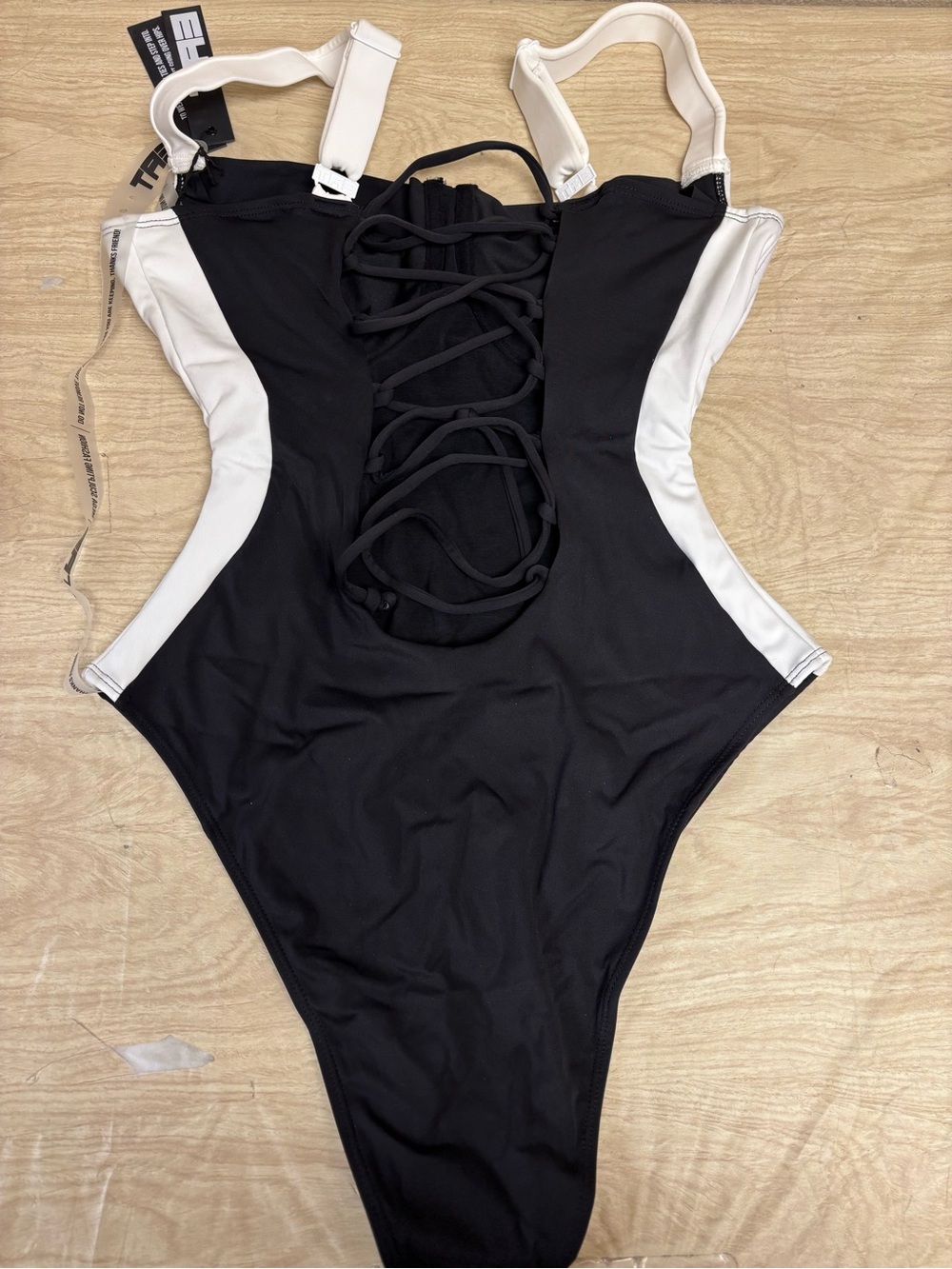 TA3 Lifty Contour Shapewear One Piece Swimsuit, Black/White - Large XLong - Picture 2 of 8